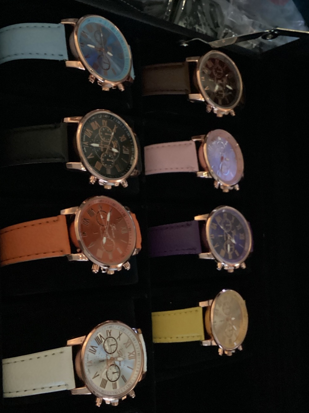 Geneva Platinum Women's Multicolor Leather-Style Strap Watch individual